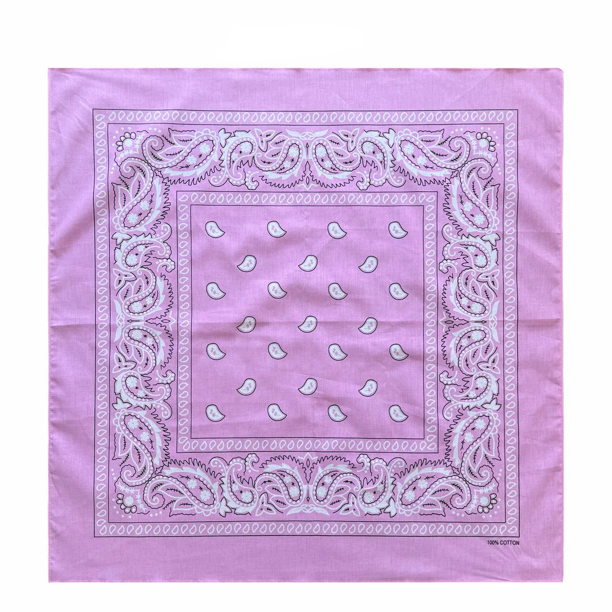 Cotton Bandana 70cm Paisley Square Scarf Headband for Men & Women