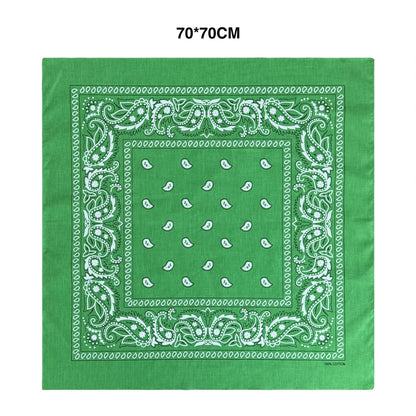 Cotton Bandana 70cm Paisley Square Scarf Headband for Men & Women