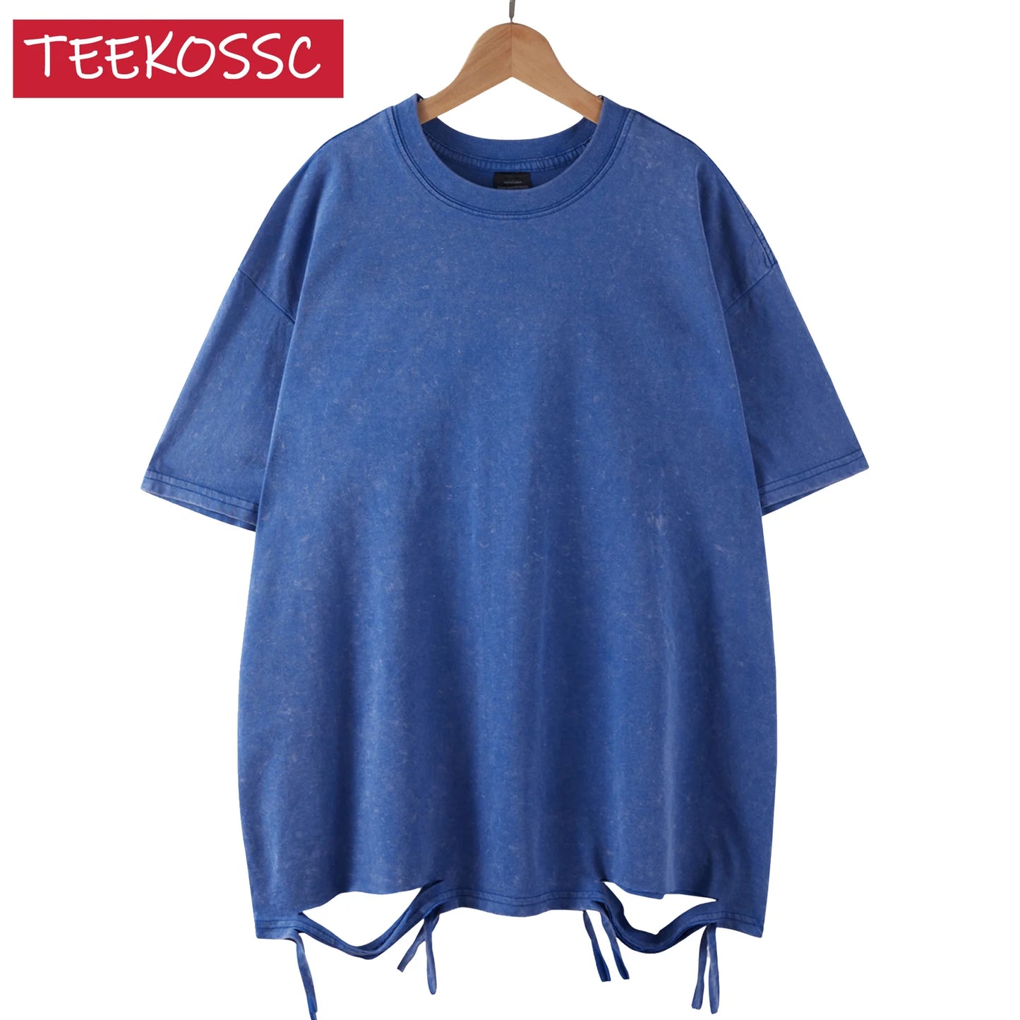 American Style Retro Heavyweight Solid Color Short Sleeved T-shirt Men Women Summer Street Trendy Washed Old Oversized Clothes