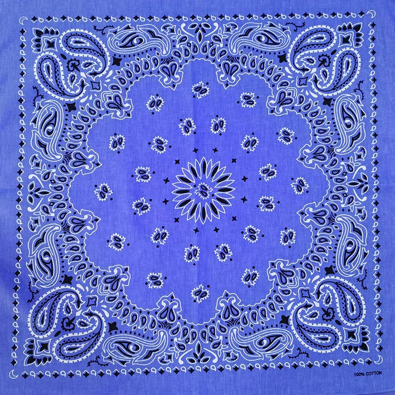 Cotton Bandana 55cm Square Paisley Scarf for Men & Women