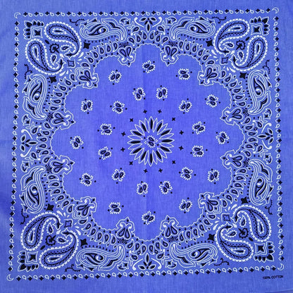 Cotton Bandana 55cm Square Paisley Scarf for Men & Women