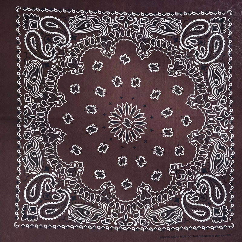 Cotton Bandana 55cm Square Paisley Scarf for Men & Women