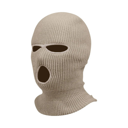 3 Hole Balaclava Ski Mask Windproof Knit Winter Face Cover