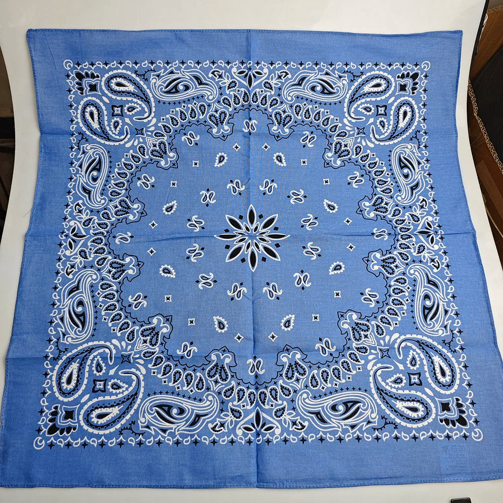 Cotton Bandana 55cm Square Paisley Scarf for Men & Women
