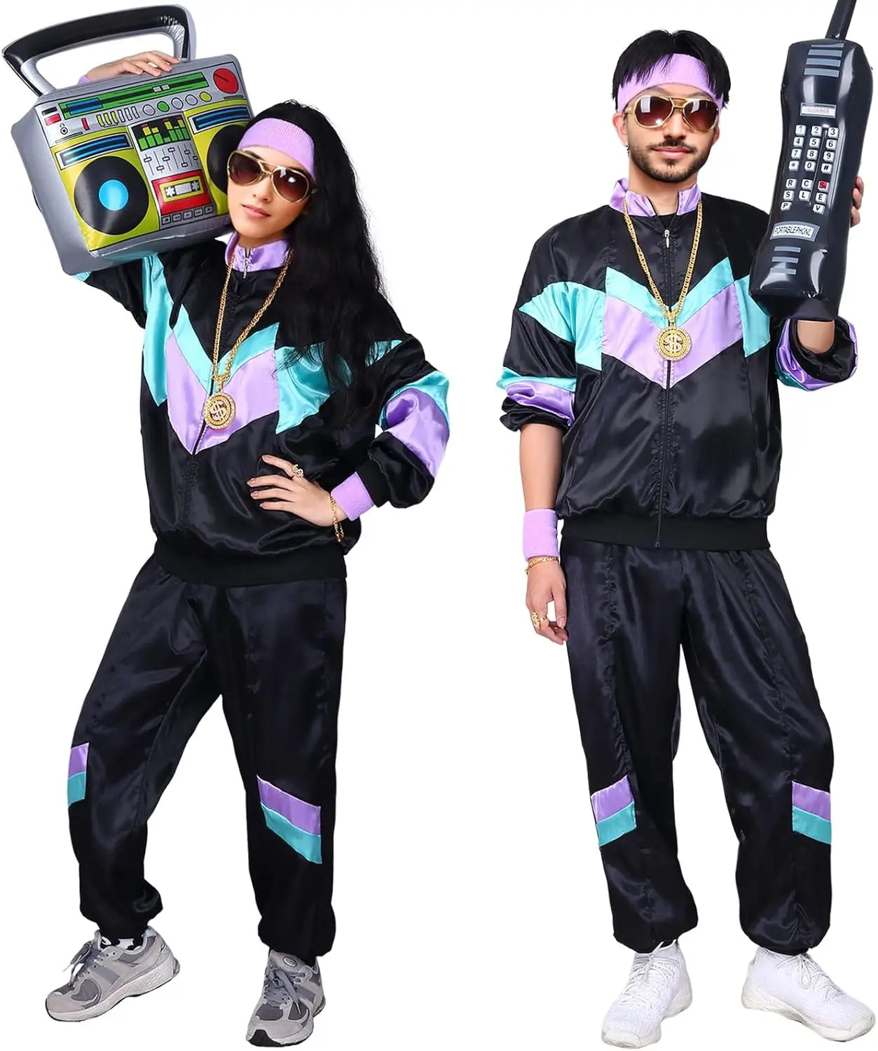 80s Tracksuit Costume for Women with Jacket and Pants