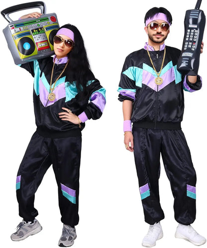 80s Tracksuit Costume for Women with Jacket and Pants