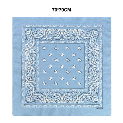 Cotton Bandana 70cm Paisley Square Scarf Headband for Men & Women