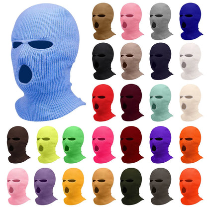3 Hole Balaclava Ski Mask Windproof Knit Winter Face Cover