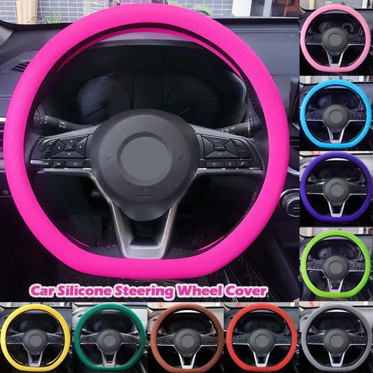 Silicone Steering Wheel Cover Universal Anti Slip Stretch Fit