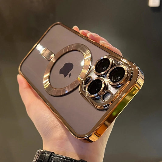Magnetic Clear Phone Case with Shockproof Plated Edge