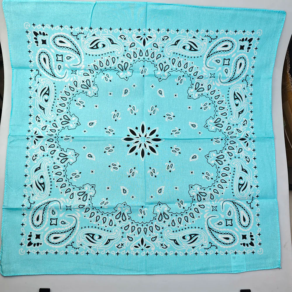 Cotton Bandana 55cm Square Paisley Scarf for Men & Women