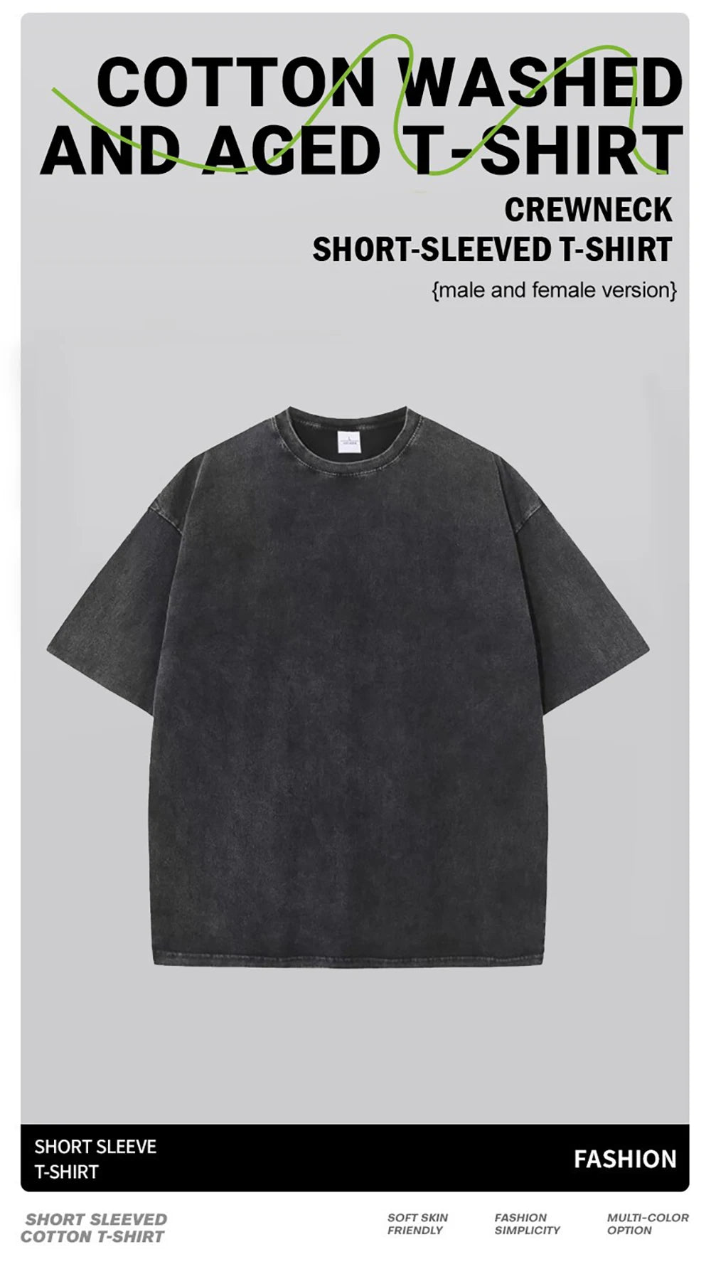 American Style Retro Heavyweight Solid Color Short Sleeved T-shirt Men Women Summer Street Trendy Washed Old Oversized Clothes