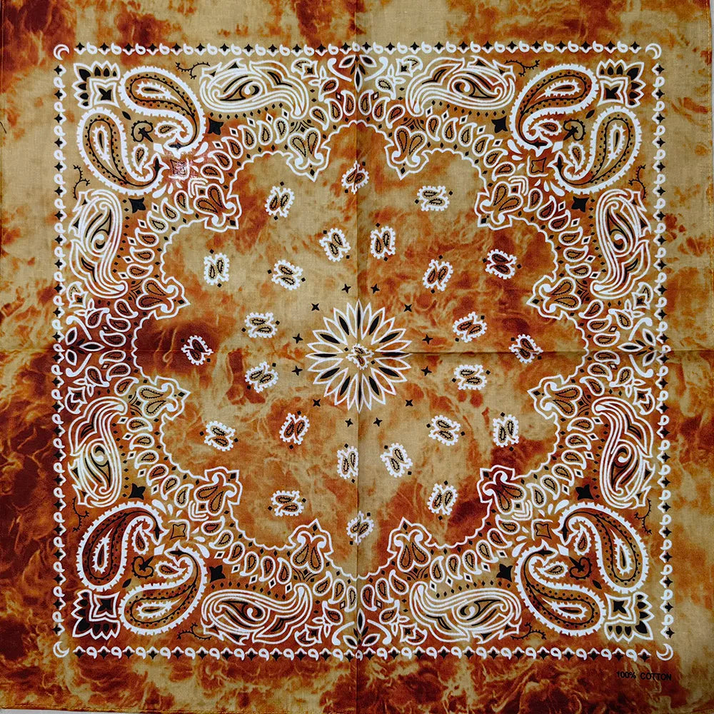 Cotton Bandana 55cm Square Paisley Scarf for Men & Women