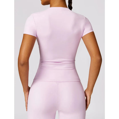 Women's Running T Shirt Breathable Short Sleeve Gym Fitness Top