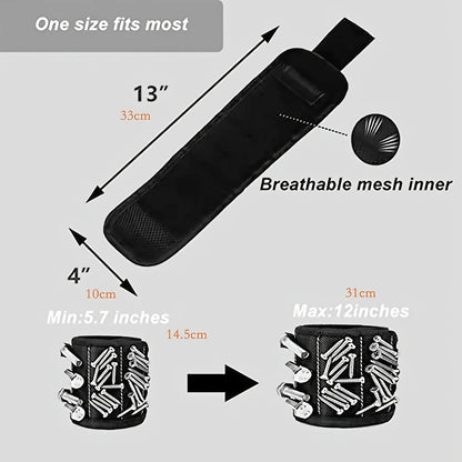Magnetic Wristband for Screws, Nails & Drill Bits Tool Holder