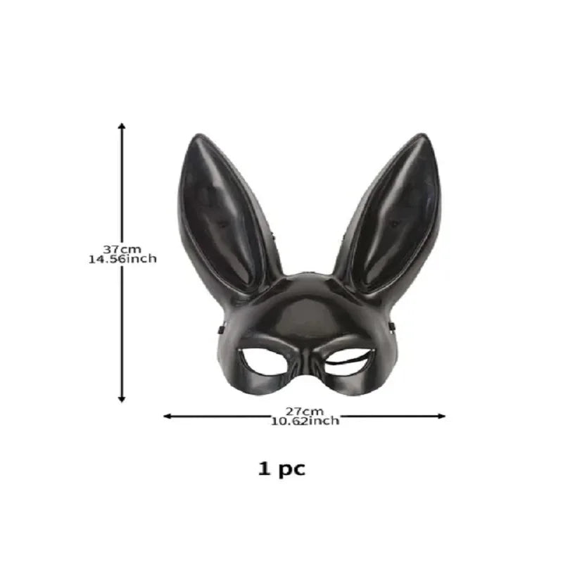 Rabbit Mask for Halloween, Bunny Costume Mask with Long Ears