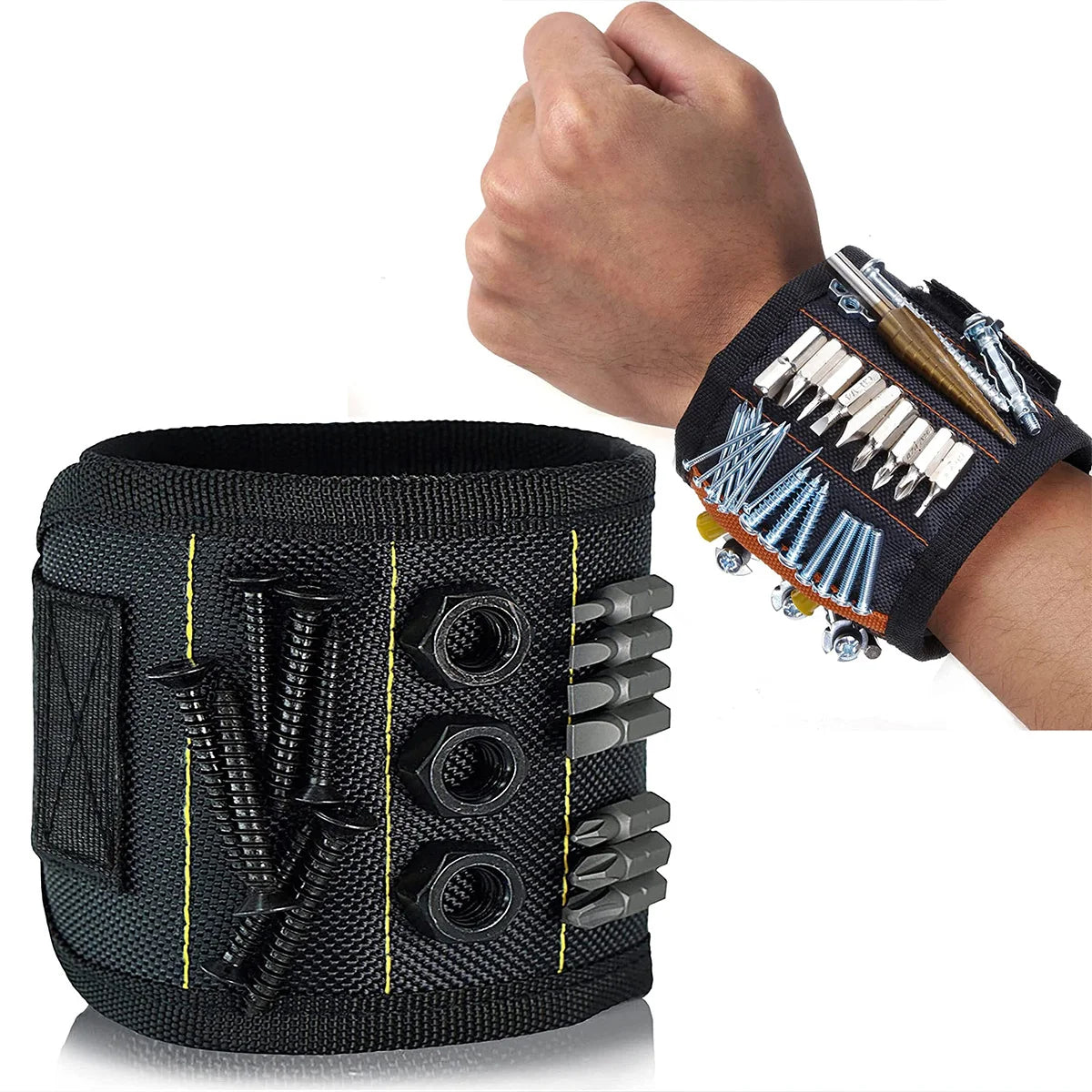 Magnetic Wristband for Screws, Nails & Drill Bits Tool Holder