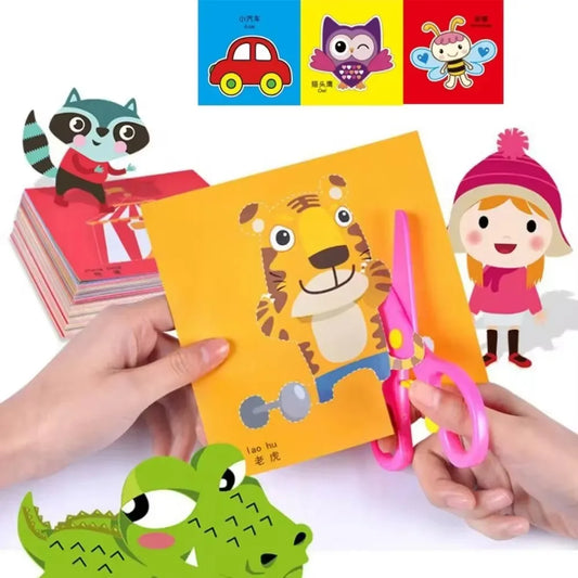 Paper Cut Craft Kit for Kids – 48PCS DIY Paper Art Activity Set