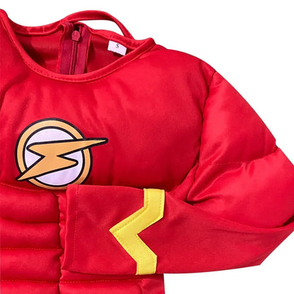 Kids Superhero Costume Set with Jumpsuit Mask and Belt