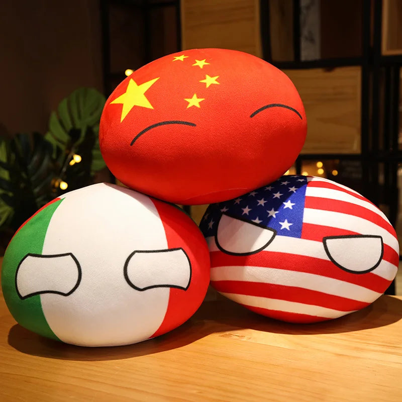Country Ball Plush Toy Soft Kawaii Plush Pillow 10-40cm