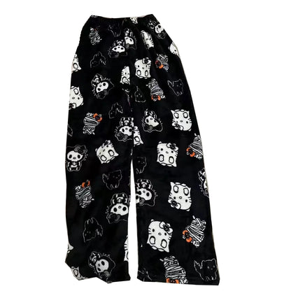 Women’s Cartoon Pajama Pants with Elastic Waist