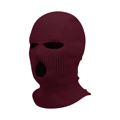 3 Hole Balaclava Ski Mask Windproof Knit Winter Face Cover