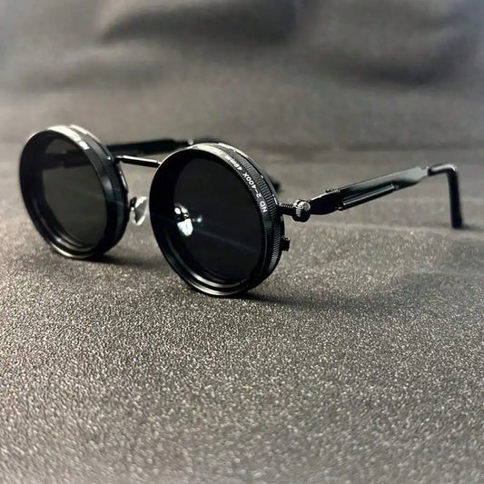 Steampunk Sunglasses with Round Polarized UV400 Lenses