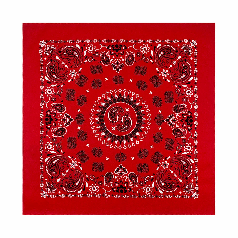 Cotton Bandana 70cm Paisley Square Scarf Headband for Men & Women