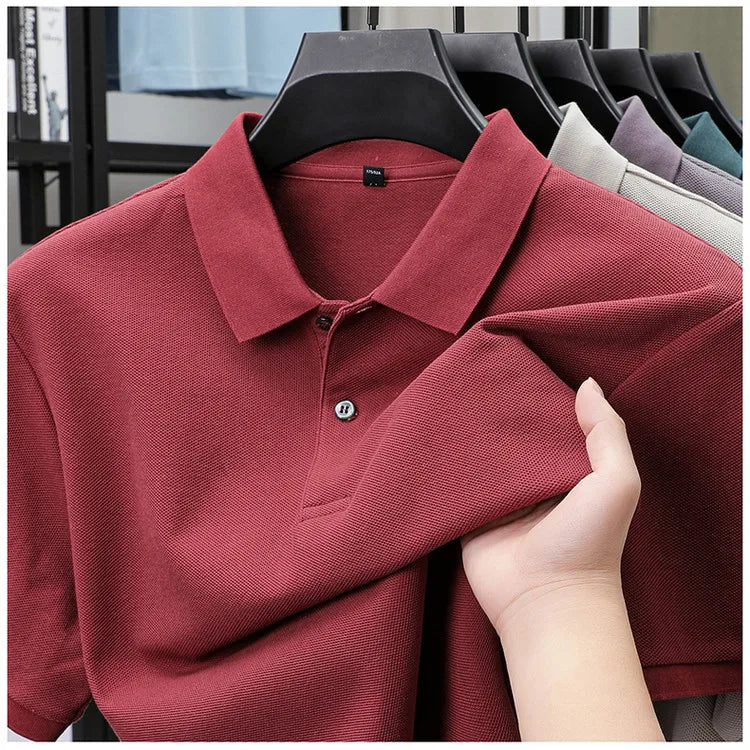 Men's Cotton Polo Shirt Short Sleeve Casual Golf Tee