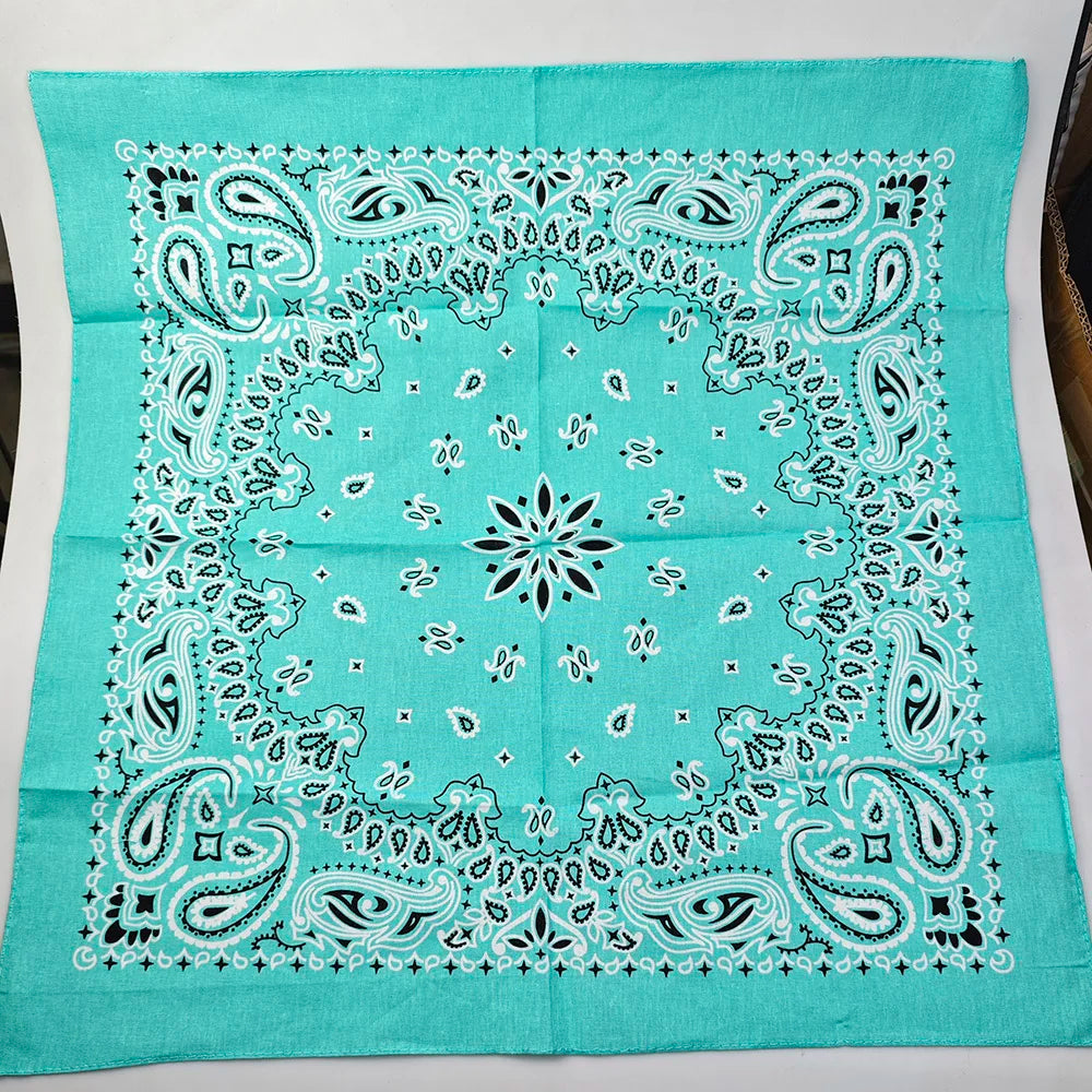 Cotton Bandana 55cm Square Paisley Scarf for Men & Women