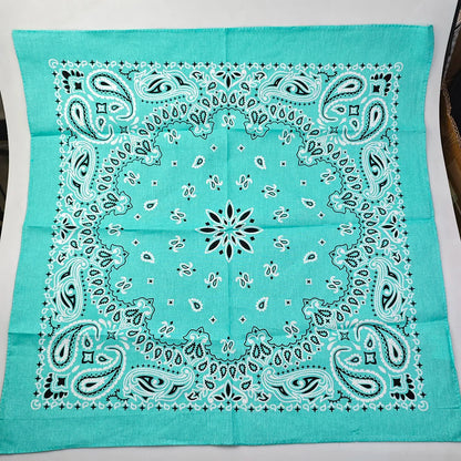 Cotton Bandana 55cm Square Paisley Scarf for Men & Women