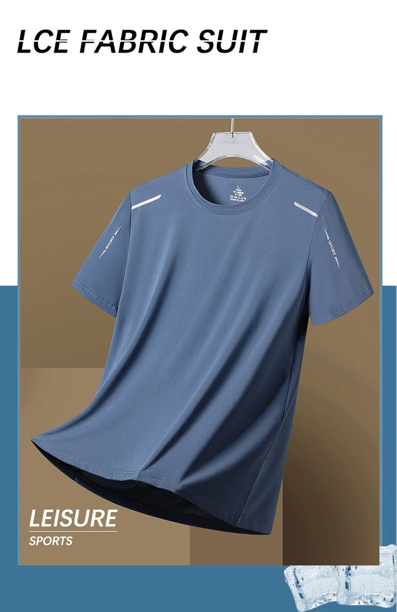 Men's Quick Dry Running Shirt Breathable Short Sleeve Hiking Tee