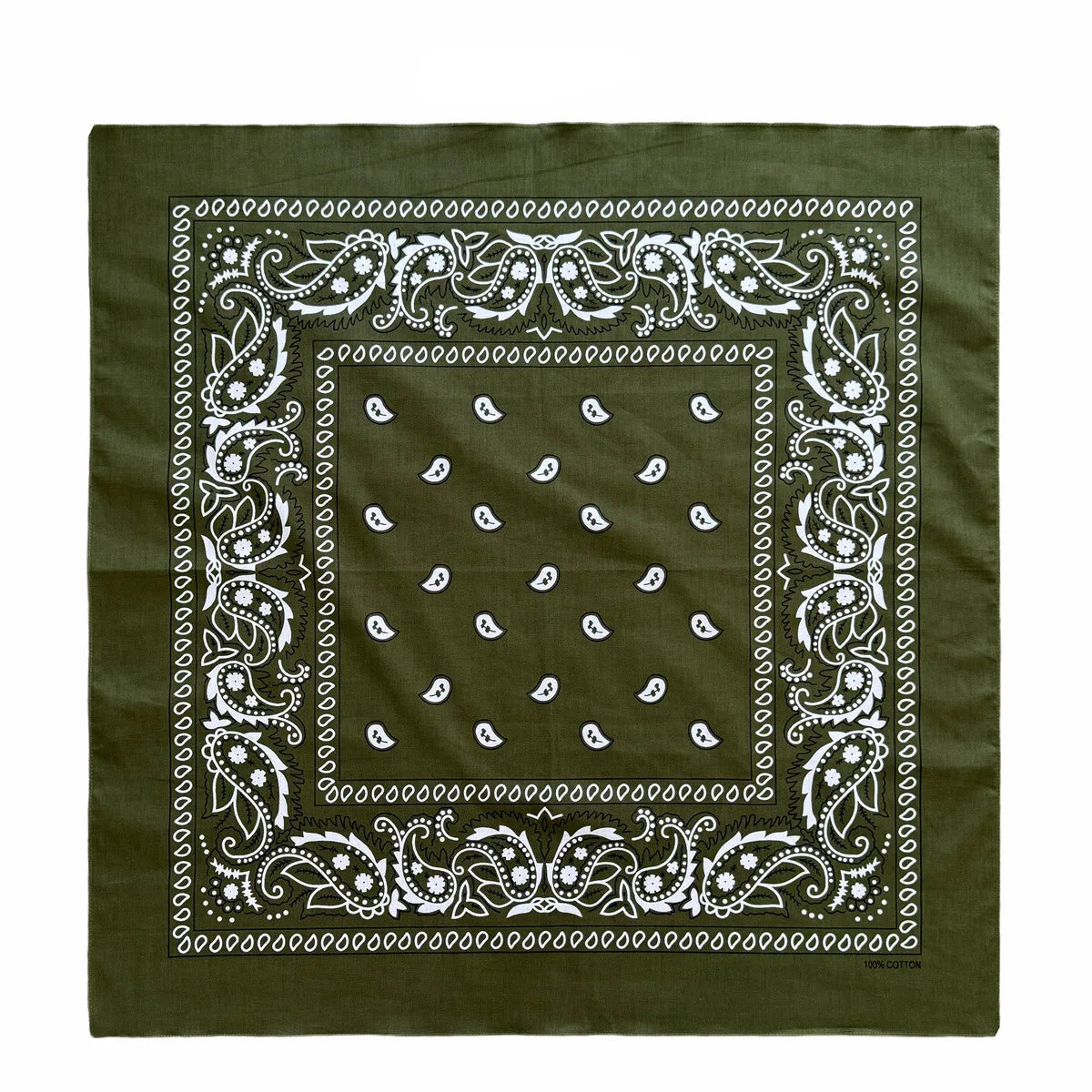 Cotton Bandana 70cm Paisley Square Scarf Headband for Men & Women