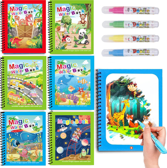Magic Water Drawing Book Reusable Mess Free Coloring Book for Kids
