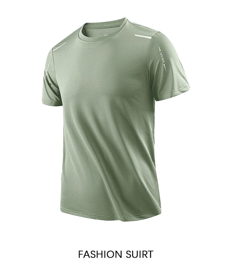 Men's Quick Dry Running Shirt Breathable Short Sleeve Hiking Tee