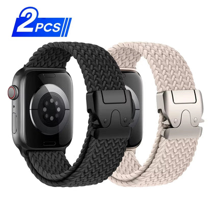 Braided Nylon Watch Band with Parachute Strap for 41mm–49mm Watches
