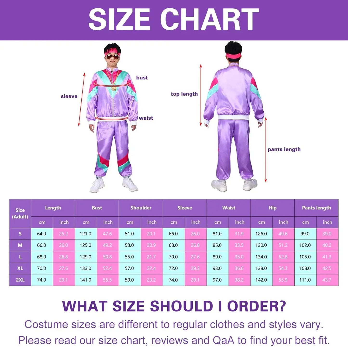 80s Tracksuit Costume for Women with Jacket and Pants