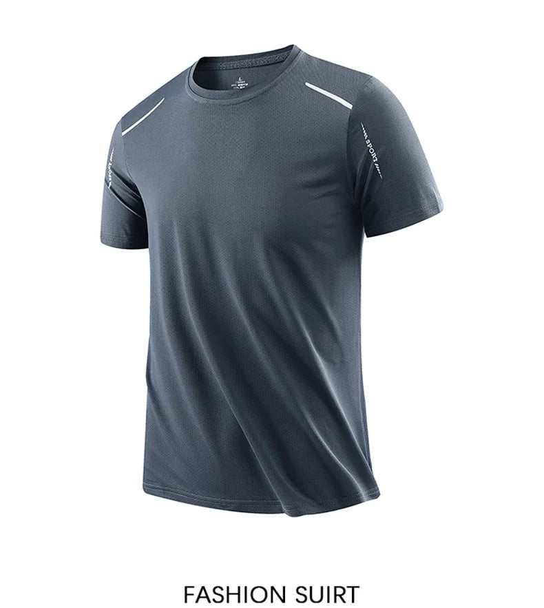 Men's Quick Dry Running Shirt Breathable Short Sleeve Hiking Tee