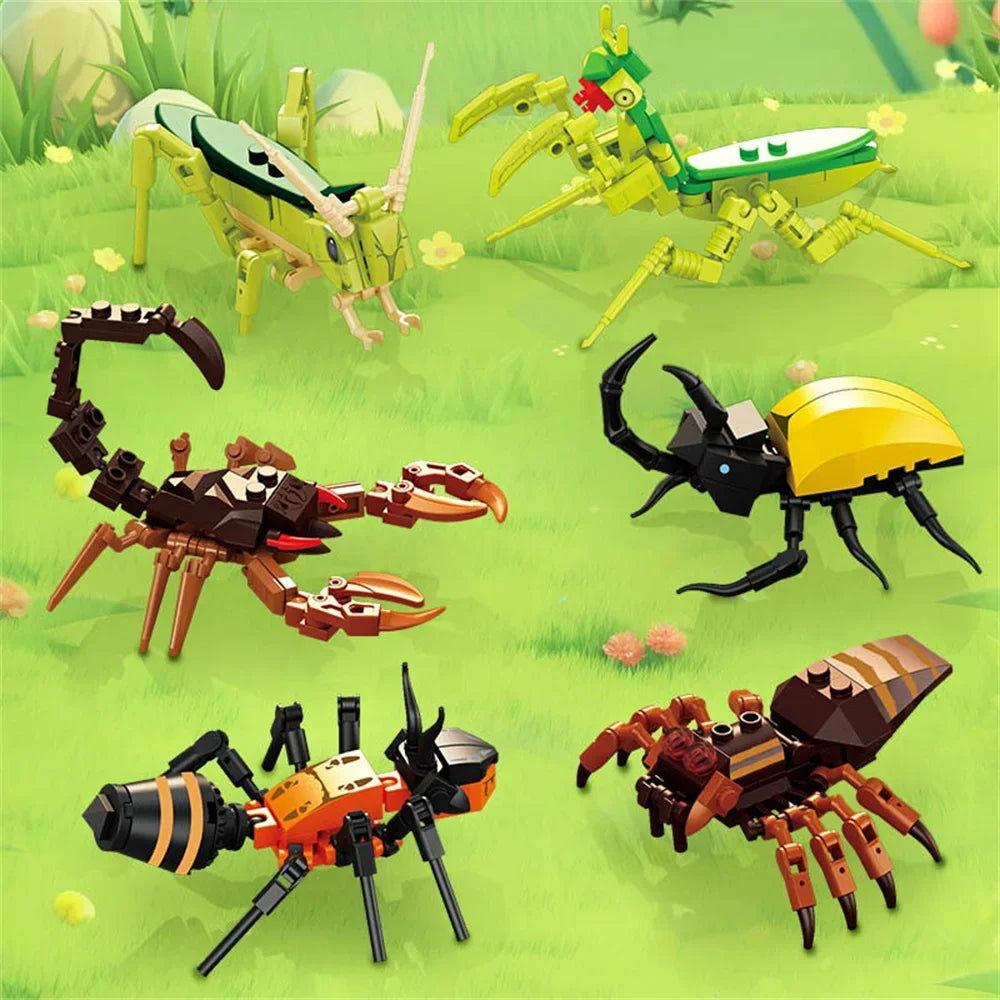 Insect Building Block Set DIY Animal Construction Toy for Kids