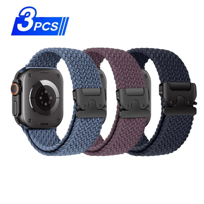 Braided Nylon Watch Band with Parachute Strap for 41mm–49mm Watches