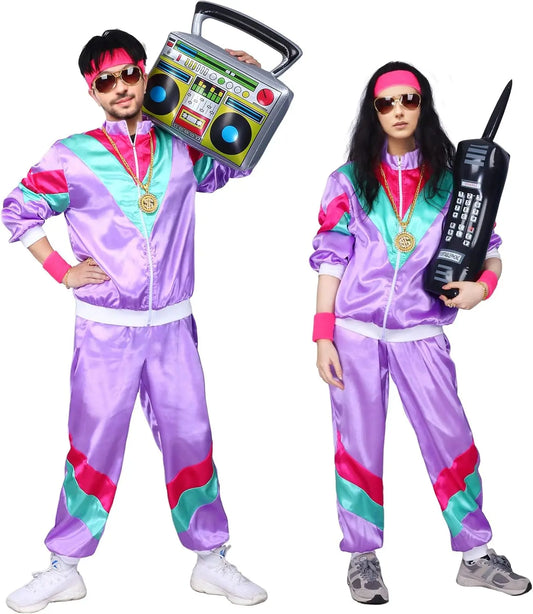 80s Tracksuit Costume for Women with Jacket and Pants