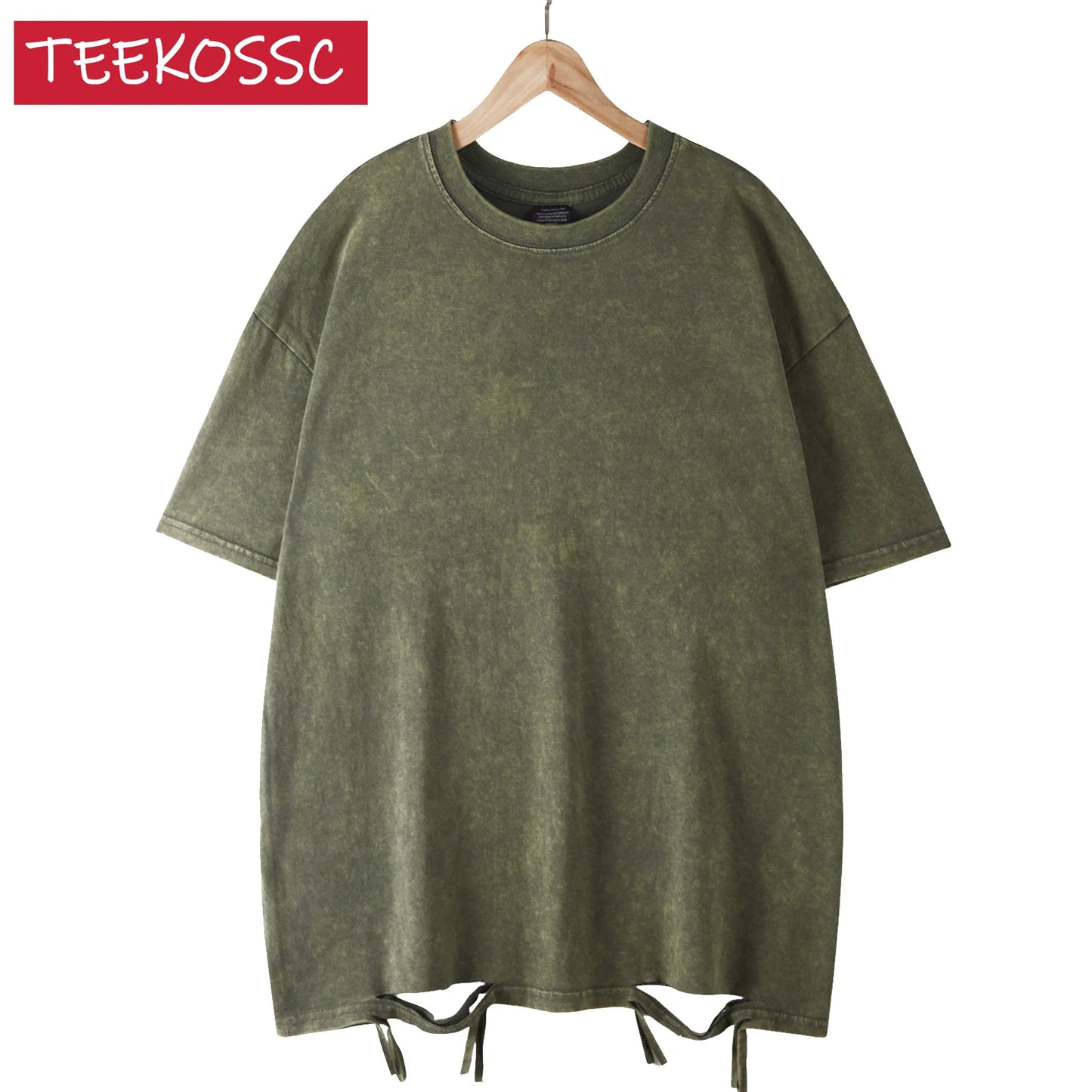 American Style Retro Heavyweight Solid Color Short Sleeved T-shirt Men Women Summer Street Trendy Washed Old Oversized Clothes