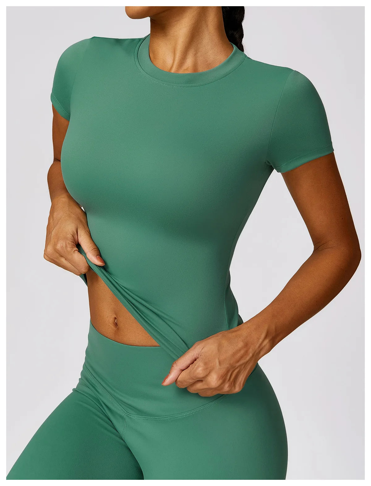 Women's Running T Shirt Breathable Short Sleeve Gym Fitness Top