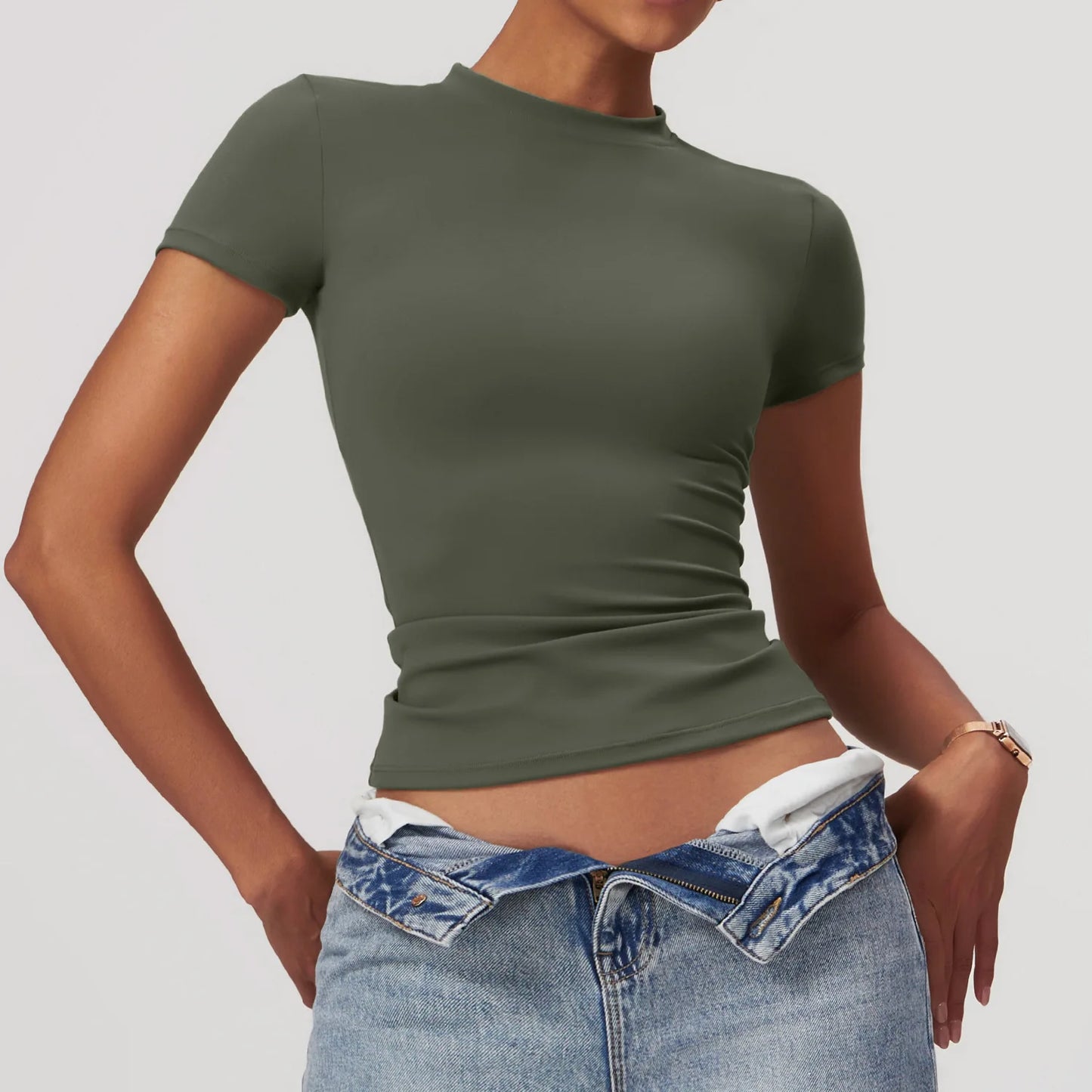 Women's Running T Shirt Breathable Short Sleeve Gym Fitness Top