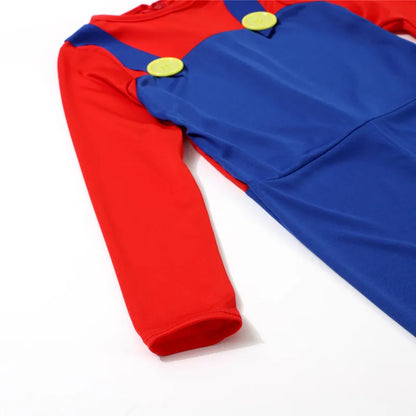 Kids Plumber Costume with Jumpsuit, Hat, Beard and Gloves