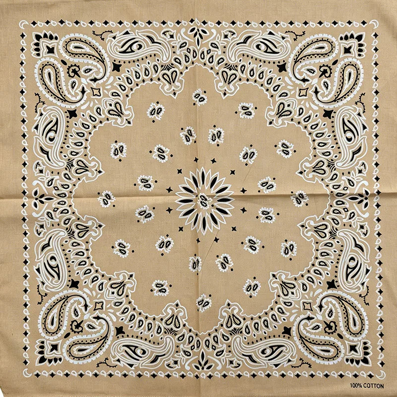 Cotton Bandana 55cm Square Paisley Scarf for Men & Women