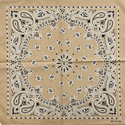 Cotton Bandana 55cm Square Paisley Scarf for Men & Women