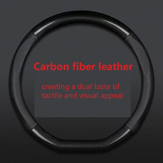 Carbon Fiber Steering Wheel Cover Universal Anti Slip 38cm