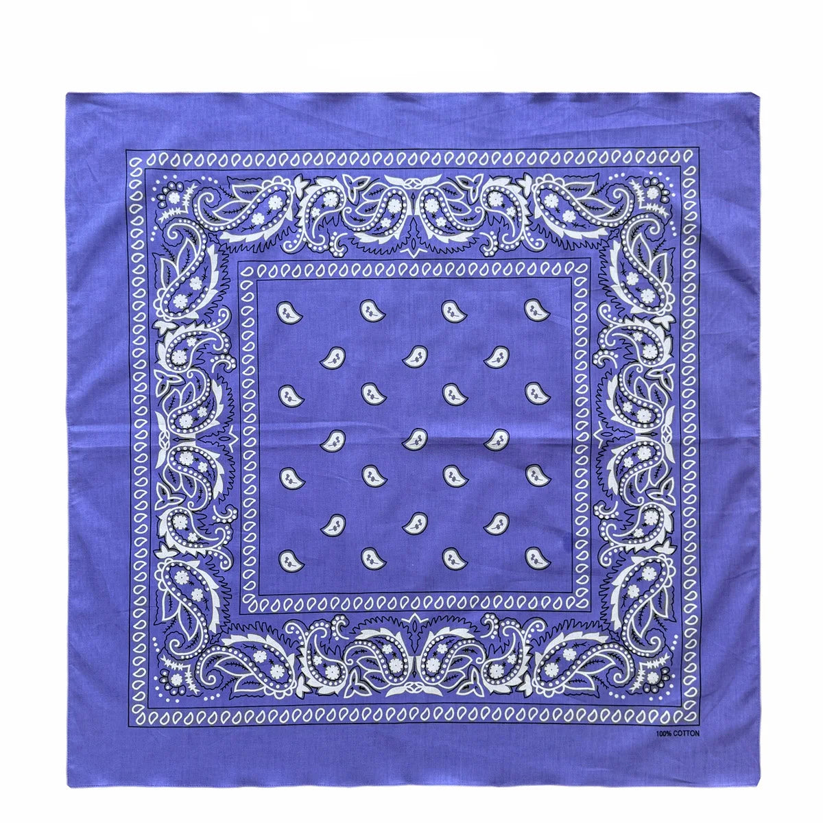Cotton Bandana 70cm Paisley Square Scarf Headband for Men & Women