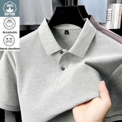 Men's Cotton Polo Shirt Short Sleeve Casual Golf Tee